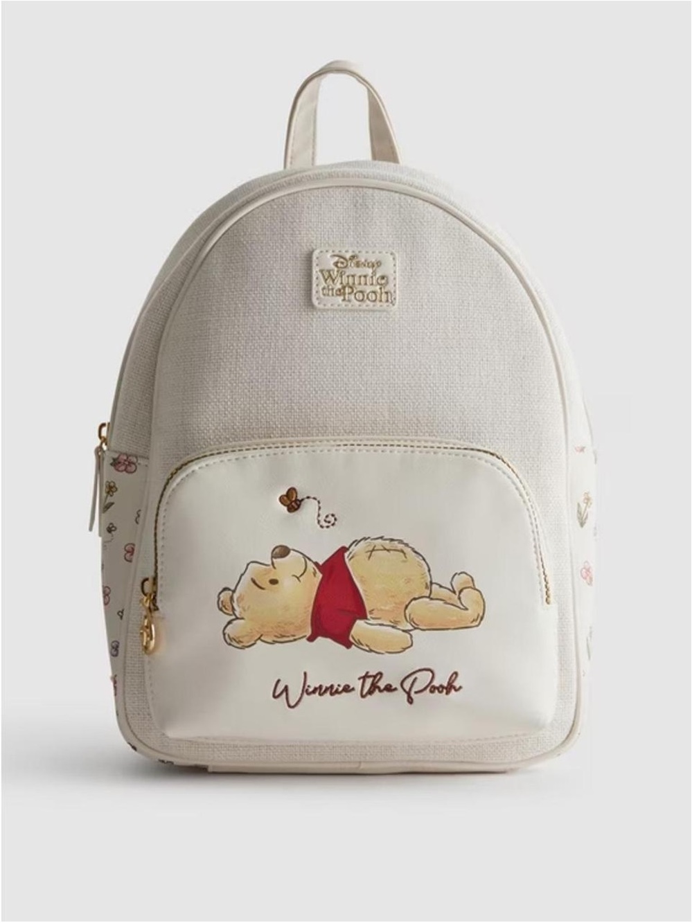 Primark Disney Winnie the Pooh Cream and Floral Canvas Backpack